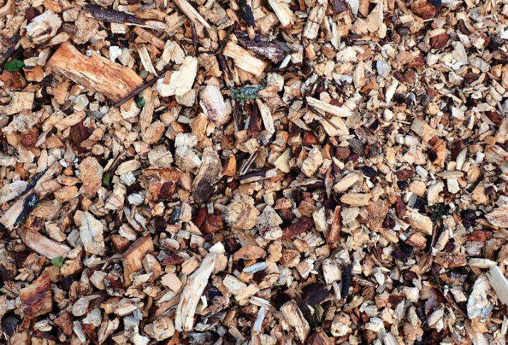 a pile of wood chips